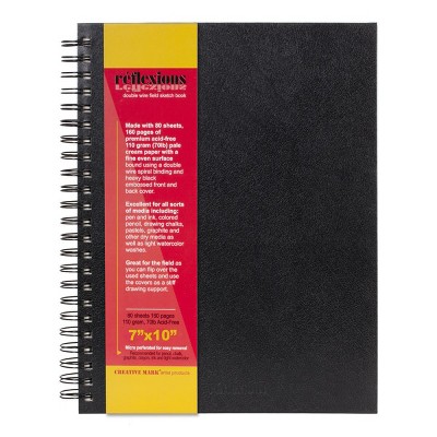 Creative Mark Reflexions Double Spiral Field Sketchbooks 7" x 10" 70 lb (80 Sheets), Off-White