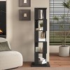 5-Tier Rotating Bookshelf with Acrylic Sides and Wide Anti-Tip Base ,Vertical Storage Tower for Small Rooms or Apartments-Baofuwish - 2 of 4