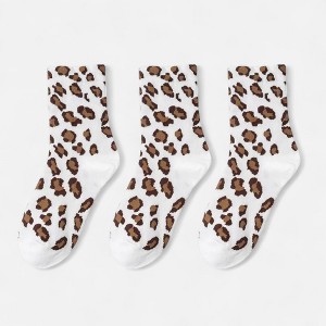 Anna-Kaci Women's 3-Pack Leopard Print Ankle Socks with Soft Knit Fabric and Allover Animal Pattern - 1 of 4