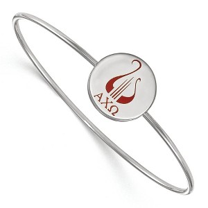 Black Bow Jewelry Sterling Silver Alpha Chi Omega Greek Life Bangle Bracelet 8 Inch - 1 of 3