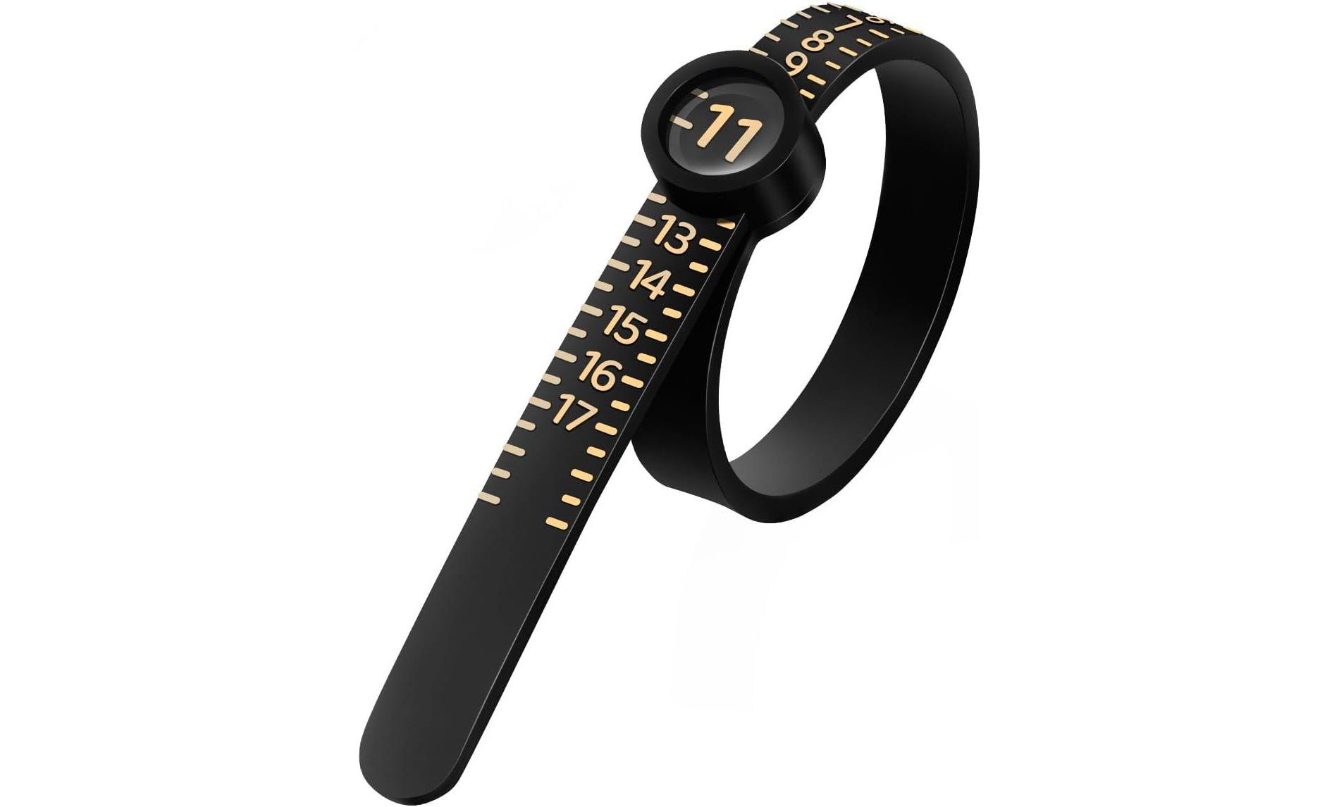 Ring Sizer Measuring Tool with Magnifier, for Ring Measurer and Ring Size Plastic Ring Sizer with Lens, 1-17