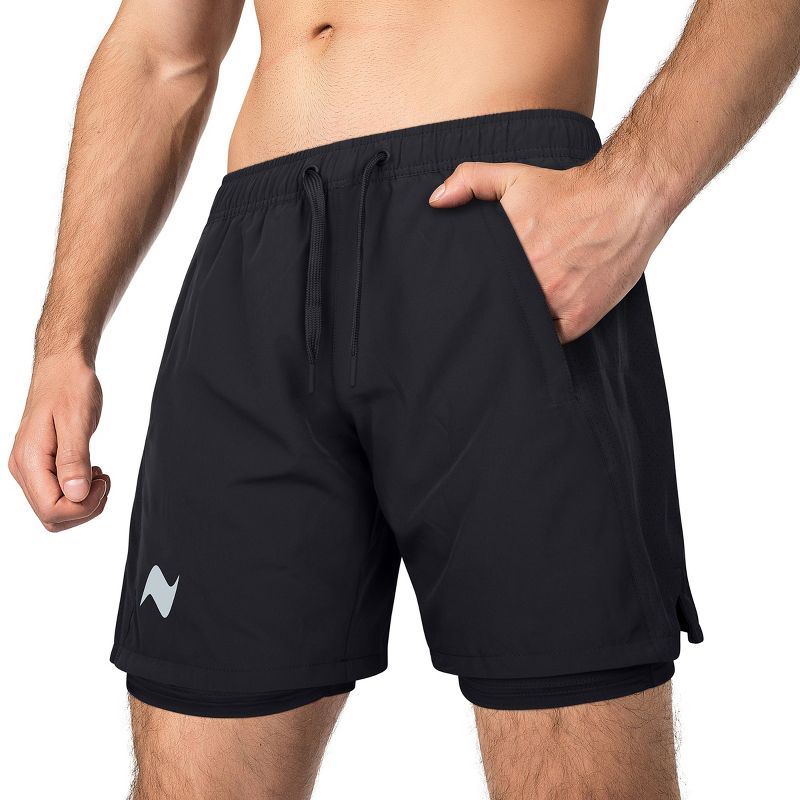 Zilpu Mens Quick Dry Athletic Performance Shorts with Zipper Pocket (5 inch), 3 of 7