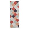 Machine Washable Plaid Checkered Design Non-Slip Rubberback Runner Rug Modern Abstract Geometric Print Carpet - 2 of 4