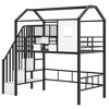 NicBex Twin Size Loft Bed with Roof Design & Storage,Space-Saving Metal Bunk Bed with Safety Rails,Multi-Functional Loft Bed for Kids,Teens - 2 of 4