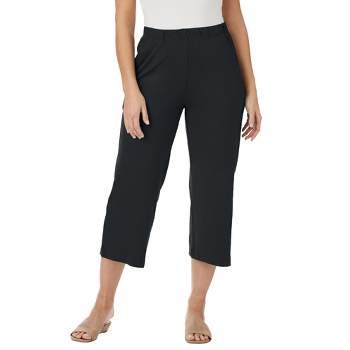 Taking Shape Womens Pants 14 Black Capri Elastic Waist TS Stretch Plus Size  