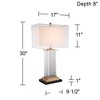 Vienna Full Spectrum Darcia Modern Table Lamp with Black Riser 29" Tall Crystal Sheer Outer White Linen Inner Shade for Bedroom Living Room Bedside - image 4 of 4