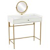 Derald Vanity Table With Mirror & Drawer - HZ1100344 - Gold/White - SEI - 3 of 4