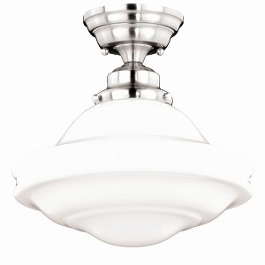 Vaxcel Huntley 1 - Light Flush Mount in  Satin Nickel - 1 of 4