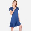 Anna-Kaci Women's Ruffle Sleeve V-Neck Dress with Tiered Hem and Relaxed Fit - 3 of 4