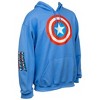Mens Captain America Shield Symbol with Sleeve Print Text Pull Over Hoodie - 2 of 4