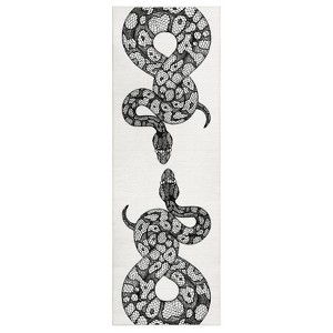 Washable Modern Snake Printed Rug Non Slip Low Pile Rug Soft Contemporary Throw Floor Cover Foldable Indoor Carpet for Living Room Bedroom Playroom - 1 of 4