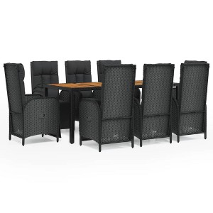 vidaXL Garden Dining Set Black - 1 of 4