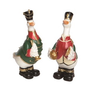 Transpac Small Resin Duck Nutcracker Figurine Set of 2 Christmas Home Decorations - 1 of 4