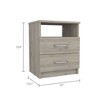 NicBex Nightstand with 2 Drawers,Modern Side Table with Metal Handles,Bedside Table for Bedroom,Living Room,White/Black/Gray - 3 of 4