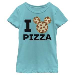 Girl's Disney Mickey Mouse Pizza T-Shirt - 1 of 4