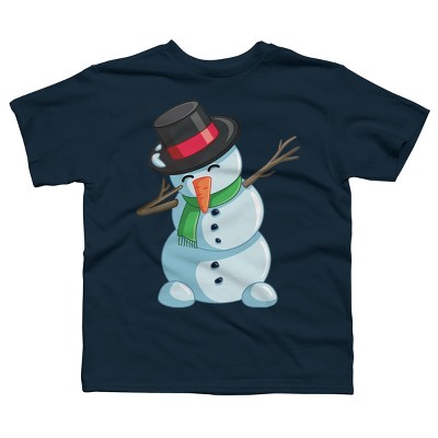 Boy's Design By Humans Christmas Dabbing Snowman By GiftsIdeas T-Shirt