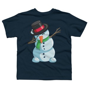 Boy's Design By Humans Christmas Dabbing Snowman By GiftsIdeas T-Shirt - 1 of 3