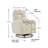 Rocking And Swivel Recliner,Upholstered Recliner Sofa Chair With Metal Legs And One Left Bag, Tall Back Lounge Chair Nursery Chair-Cuddlewood - 4 of 4