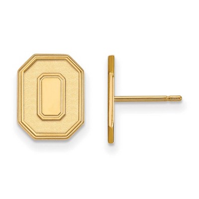 Black Bow Jewelry 10k Yellow Gold Ohio State Buckeyes NCAA Post Earrings