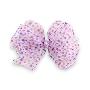 Summer Crystal - Sheer Tulle Bow with Dots Hair Clip - 1 Pack - 1 of 4