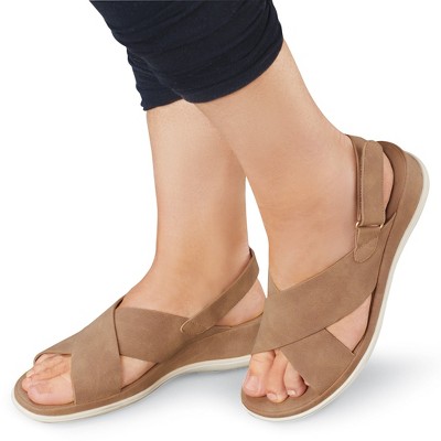 Collections Etc Cross-over Adjustable Sandals