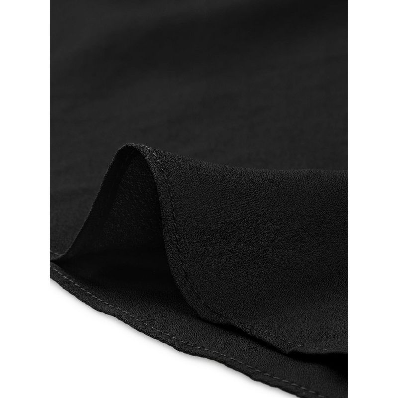 Seta T Women's Deep V Neck Wrap Long Sleeve Tie Waist Mini Skating Flowy A-Line Dress, 5 of 6