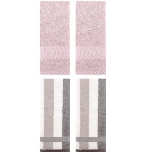 REGALWOVEN 4 Pcs Cotton Soft Comfortable Absorbent Striped Hand Towel - 1 of 4