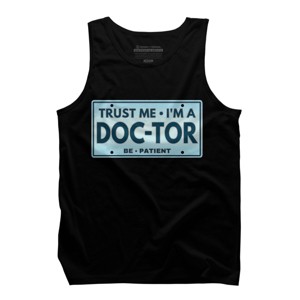 Men's Design By Humans Trust Me I'm a Doc-tor License Plate By punsalan Tank Top - 1 of 2