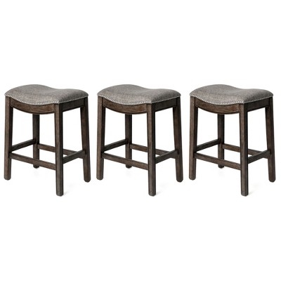 Maven Lane Adrien Backless Saddle Kitchen Counter Stool Nail