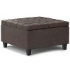 CAVINAS Square Linen Storage Ottoman Bench with Lift Lids and Stitched Tuft Design,Storage Benches for Living Room,Bedroom - 4 of 4