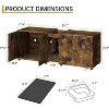 Double Cat Litter Box Enclosure 55.1",Hidden Litter Cabinet Furniture for 2 Cats with Rattan Doors, Litter Mat & Odor Control Design - 3 of 4