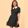 Allegra K Women's Vintage Peter Pan Collar Short Sleeve Button Down A-Line Mini Dress - image 2 of 4