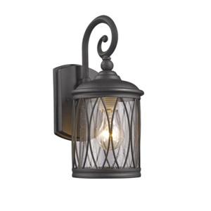 Chloe Lighting Dinadan Transitional 1 Light Black Outdoor Wall Sconce 13" Height - 1 of 3