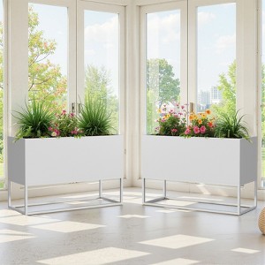 Wooakway Outdoor/Indoor/Decor Metal Raised Garden Beds Planter Boxes Planter Pots Cachepots Nursery Pots - 1 of 4