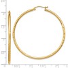 Black Bow Jewelry 2mm x 50mm 14k Yellow Gold Satin & Diamond-Cut Round Hoop Earrings - 4 of 4