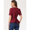 INSPIRE CHIC Women's Vintage Solid Victorian Puff Sleeve Steampunk Lace Up Blouse - 3 of 4