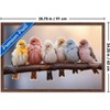 Trends International Reinders: Animals - Pastel Birds Framed Wall Poster Prints Mahogany Framed Version 22.375" x 34" - 3 of 4