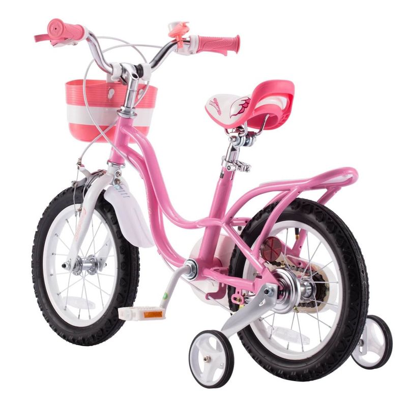 RoyalBaby Little Swan Carbon Steel Kids Bicycle with Dual Hand Brakes, Adjustable Seat, Folding Basket, & Kickstand, for Girls Ages 5 to 9, 2 of 7