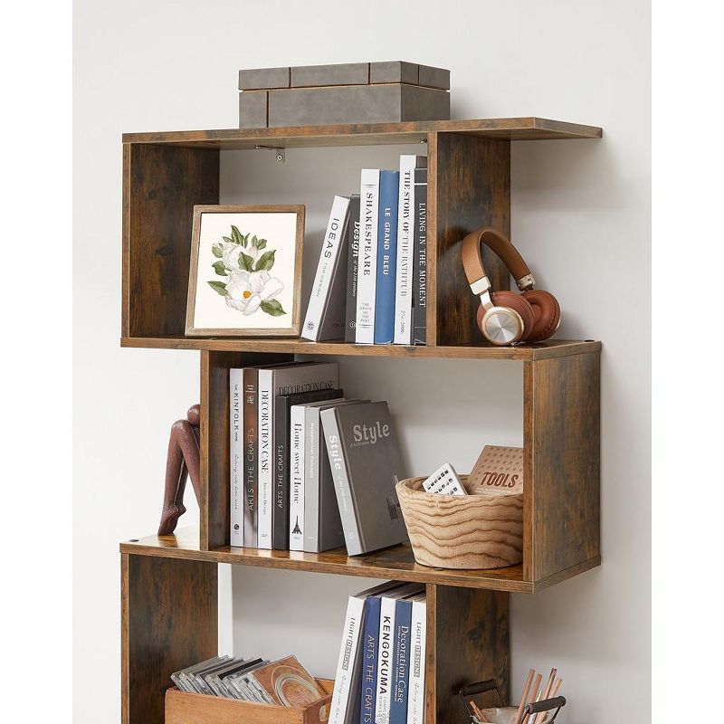 VASAGLE Bookshelf, 5-Tier Bookcase, Tall Display Shelf, Freestanding Storage Shelf, Room Divider, 5 of 6