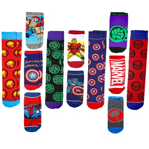 Avengers Logos and Captain 2 Pack Crew Socks Set