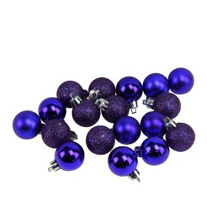 Northlight 18ct Shatterproof 4-Finish Christmas Ball Ornament Set 1.25" - Purple - 1 of 2