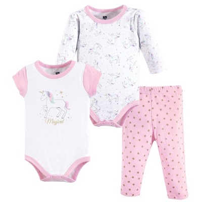 Hudson Baby Infant Girl Cotton Bodysuit And Pant Set, Magical Unicorn ...
