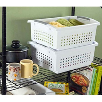 Sterilite Large Plastic Stacking Closet Organizer and Storage Basket (24 Pack)