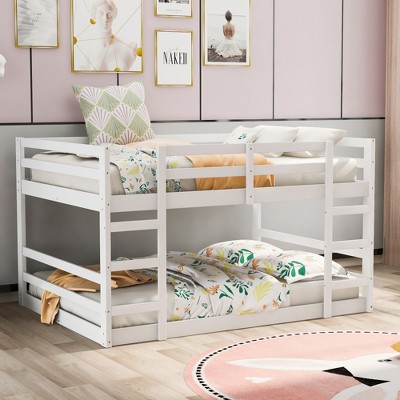 Lycvki Solid Wood Bunk Bed with Ladder