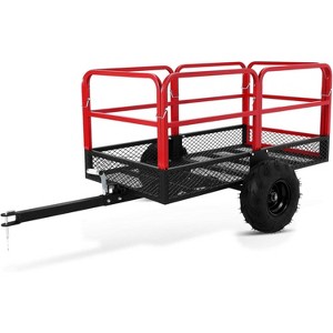 COZONY Tow Behind ATV Trailer Dump Cart, 1500 lbs/22 Cu.Ft Heavy Duty Utility Wagon, Steel Garden Cart, 2 Wheels for Tractor, UTV, Lawn Mower - 1 of 4