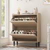 2-Drawer Wooden Shoe Cabinet with Adjustable Shelf, Freestanding Flip Drawer Organizer, Hidden Shoe Storage for Entryway, Hallway & Living Room - 4 of 4