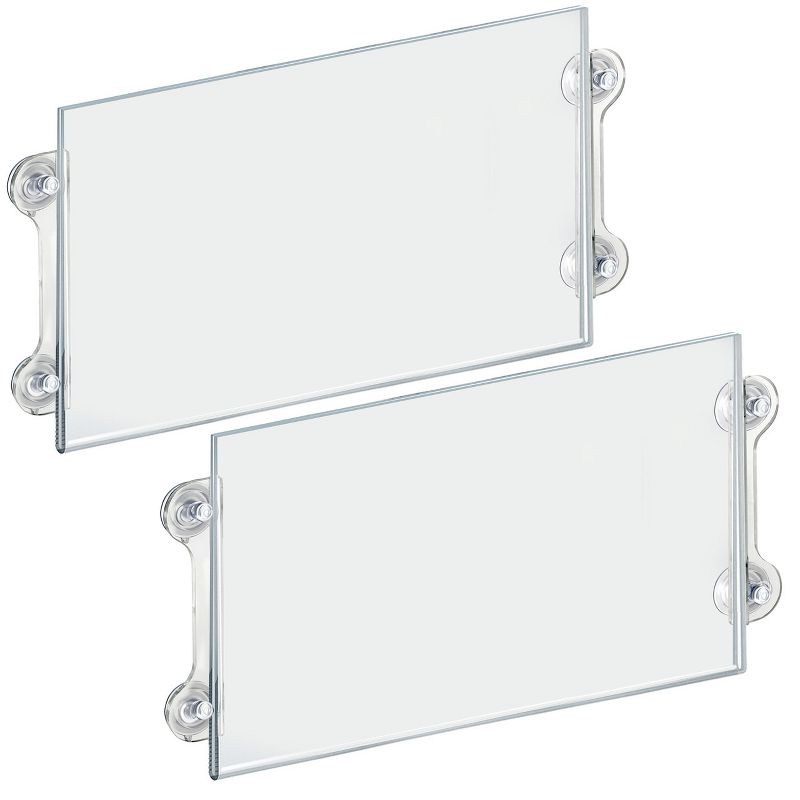 Azar Displays Clear Acrylic Window/Door Sign Holder Frame with Suction Cups 17''W x 11''H, 2-Pack, 2 of 10