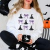 Simply Sage Market Women's Graphic Sweatshirt Coquette Purple Bow Witch Hat - 2 of 4