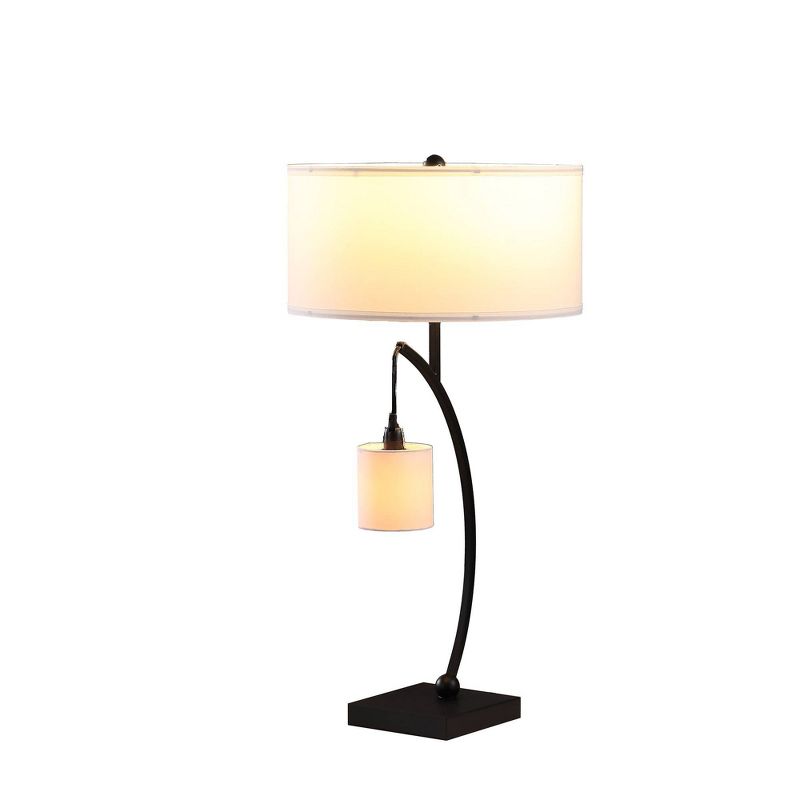 28.5&#34; Contemporary Arc with Hanging Pendulum Metal Table Lamp Black - Ore International, 2 of 9