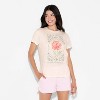 Women's Rococo Floral Short Sleeve Graphic T-Shirt - Cream - 2 of 3